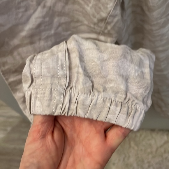 Athleta Cabo Tide Linen Joggers Neutral Camo Pants Size 2 Elastic Waist - Picture 5 of 11